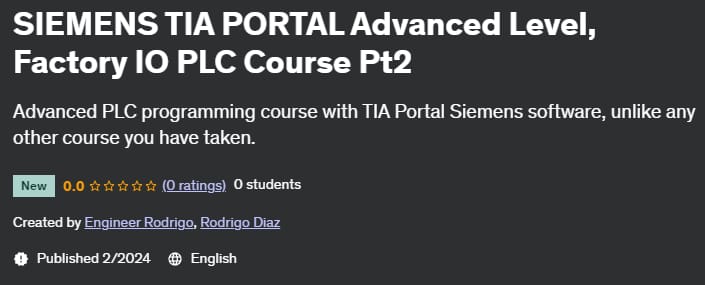 SIEMENS TIA PORTAL Advanced Level, Factory IO PLC Course Pt2 2024-2