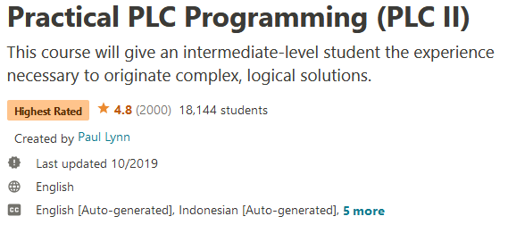 Practical PLC Programming (PLC II) 2019-10