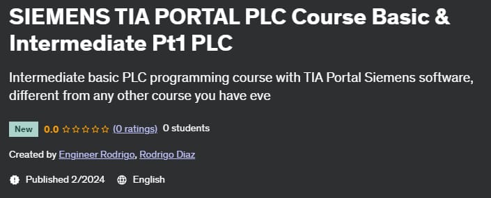 SIEMENS TIA PORTAL PLC Course Basic & Intermediate Pt1 PLC 2024-2