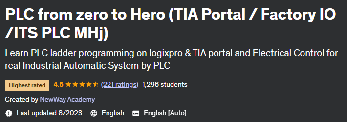 PLC from zero to Hero (TIA Portal / Factory IO /ITS PLC MHj) 2023-2