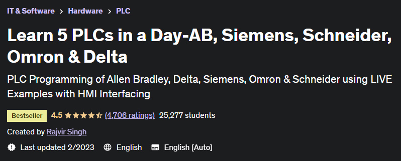 Learn 5 PLCs in a Day-AB, Siemens, Schneider, Omron & Delta 2023-2