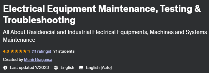 Electrical Equipment Maintenance, Testing & Troubleshooting 2023-7
