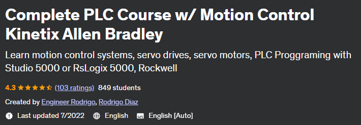 Complete PLC Course w/ Motion Control Kinetix Allen Bradley 2022-5