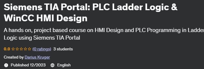 Siemens TIA Portal: PLC Ladder Logic & WinCC HMI Design 2023-12